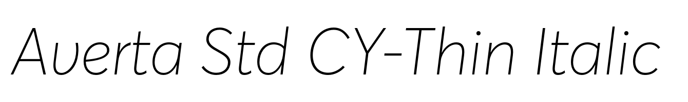 Averta Std CY-Thin Italic